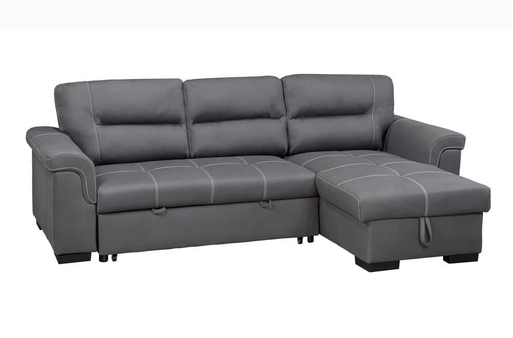 RAMSUN large grey sofa sectional to full size bed