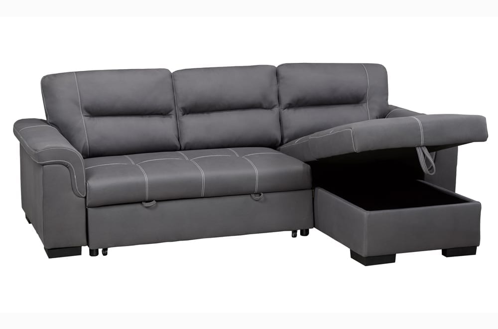 RAMSUN large grey sofa sectional to full size bed