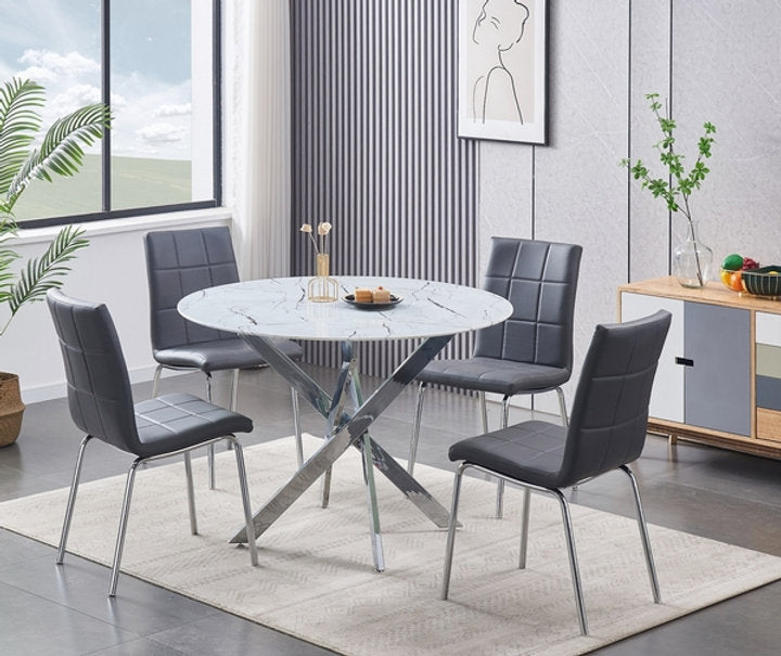 ramsun-tempered-white-marble-glass-table-set-5-pcs-with-chrome-legs seat grey